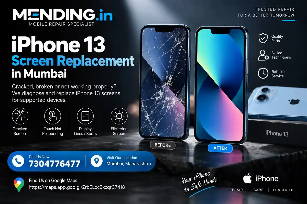 iPhone 13 Screen Replacement in Mumbai | MENDING.in