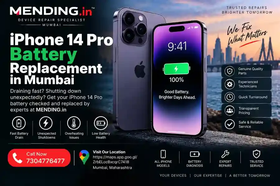 iPhone 14 Pro Battery Replacement Mumbai | MENDING.in