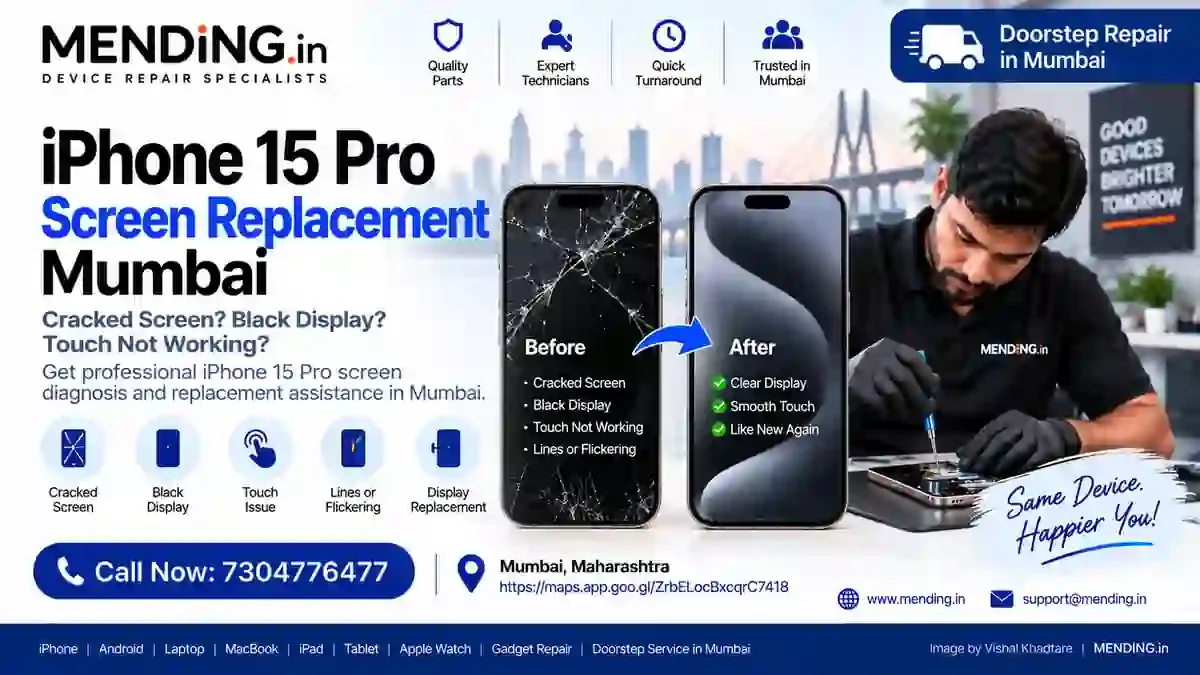 iPhone 15 Pro Screen Replacement Mumbai | MENDING.in