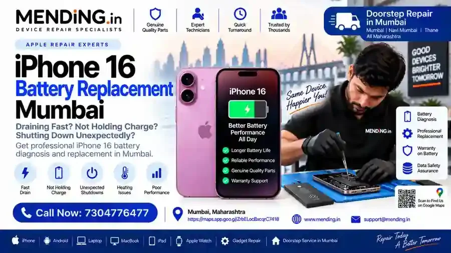 iPhone 16 Battery Replacement Mumbai | MENDING.in