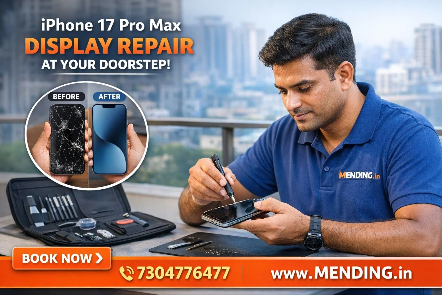 iPhone 17 Pro Max Display Replacement Cost in India (2026) – Price, Options & Doorstep Repair