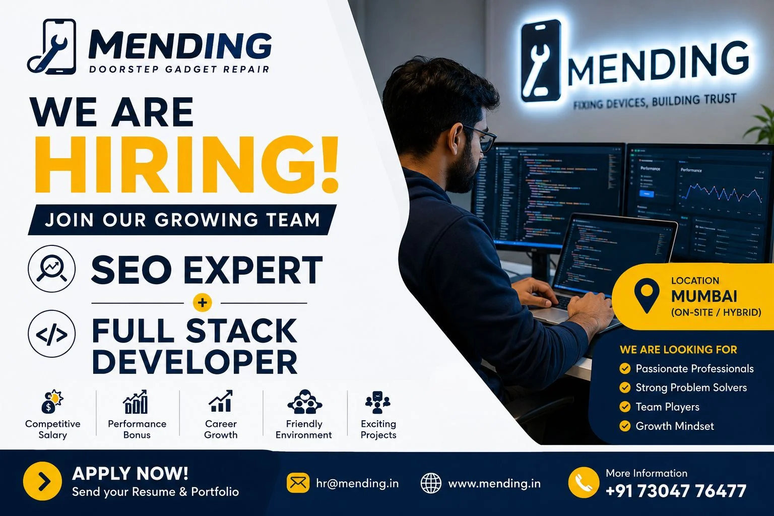 MENDING Is Hiring SEO Experts & Full Stack Developers in Mumbai