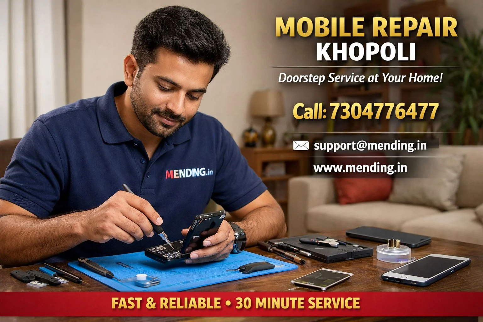 Mobile Repair Khopoli Near Me – Doorstep Service in 30 Minutes | MENDING.in