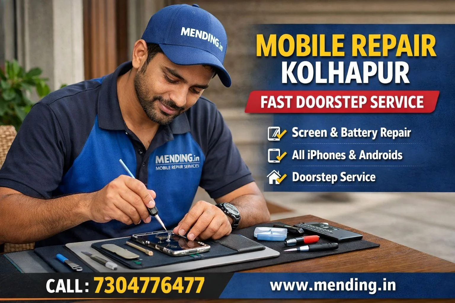 Mobile Repair Kolhapur – Fast Doorstep Service | MENDING.in