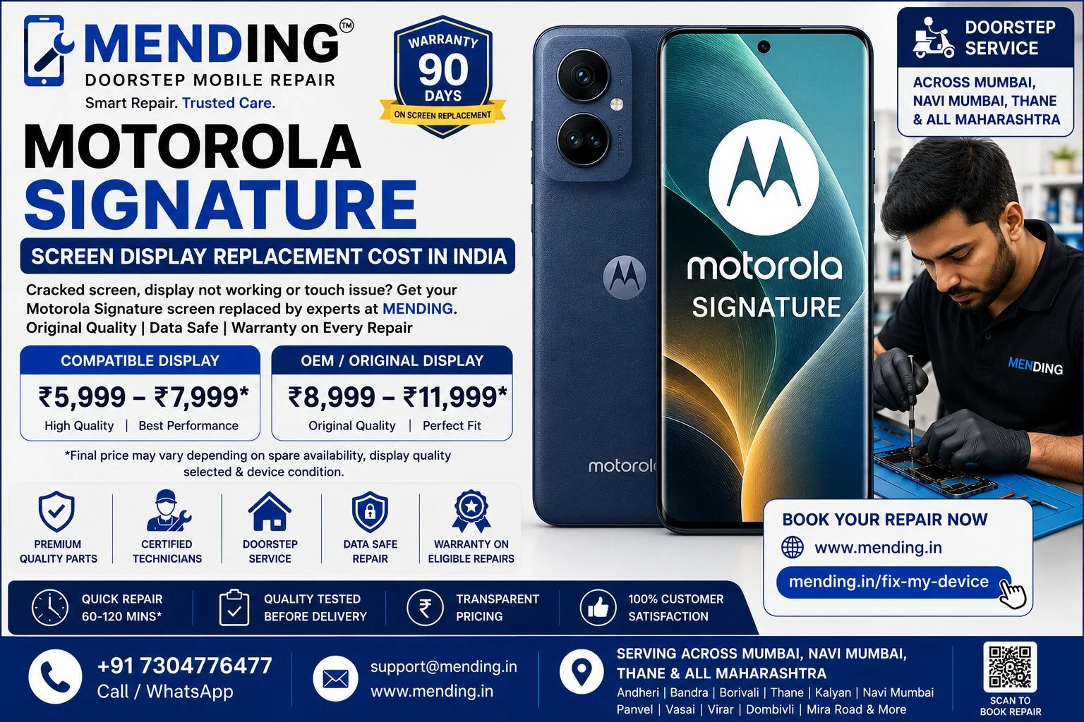 Motorola Signature Screen Display Replacement Cost in India (Updated 2026)