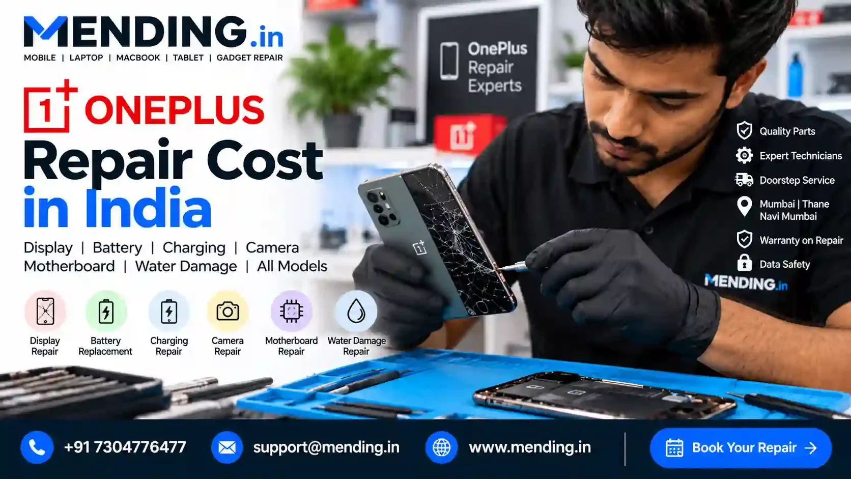 OnePlus Repair Cost in India: Screen Replacement, Battery Replacement & Charging Port Repair Guide