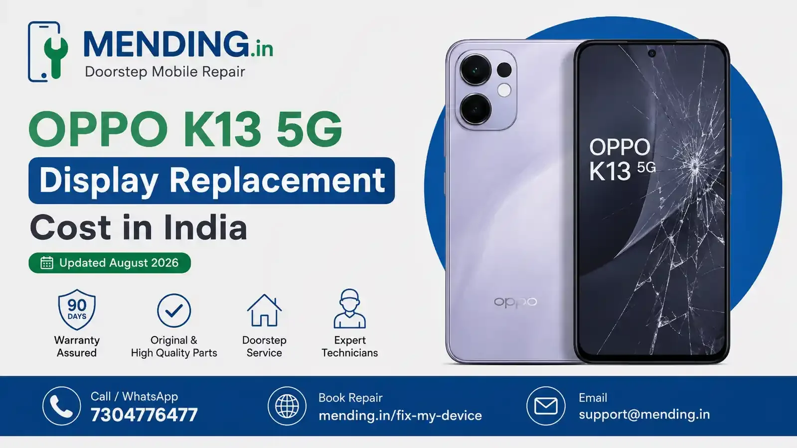 OPPO K13 5G Display Replacement Cost in India – Updated August 2026