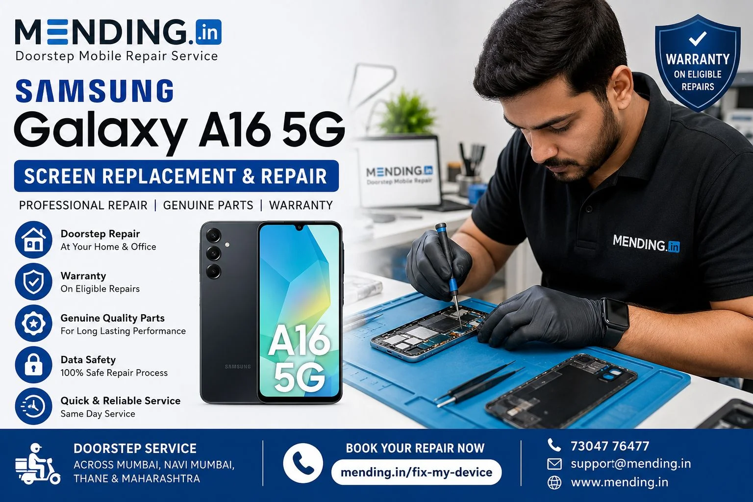 Samsung Galaxy A16 5G Screen Replacement & Repair in Mumbai | Doorstep Service
