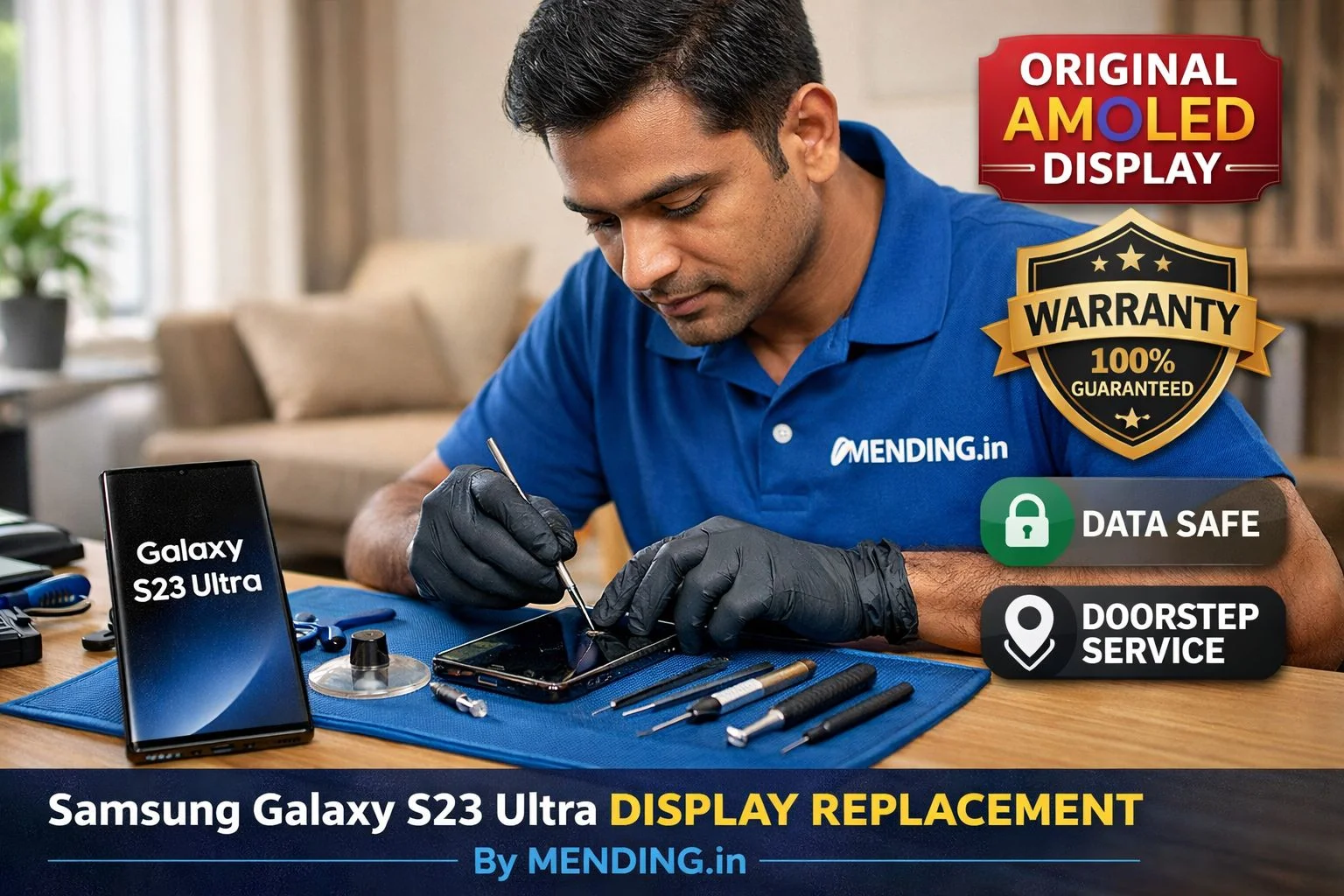 Samsung Galaxy S23 Ultra Display Replacement Cost in India (Original AMOLED Repair)